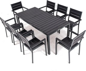 Furnigo Alumínium Mainz 1+8 kerti bútor szett - fekete