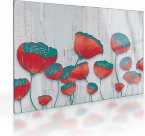 Kép - Pipacsok - kerozin (üvegen) (70x50 cm)