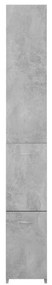 Betonszürke szerelt fa fürdőszobaszekrény 25x26,5x170 cm