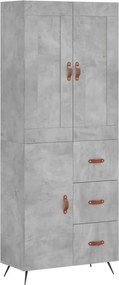 vidaXL betonszürke szerelt fa magasszekrény 69,5 x 34 x 180 cm