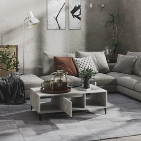 betonszürke szerelt fa dohányzóasztal 103,5 x 60 x 35 cm