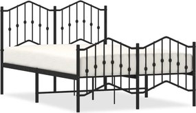 vidaXL fekete fém ágykeret fej- és lábtámlával 120 x 200 cm