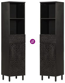 fekete tömör mangófa fürdőszobaszekrény 38 x 33 x 160 cm