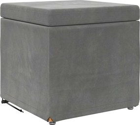 vidaXL Zsámoly Sötétszürke 41 x 41 x 40 cm Bársony és Műanyag Fa