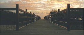 Egy fa móló képe a tó felett (120x50 cm)