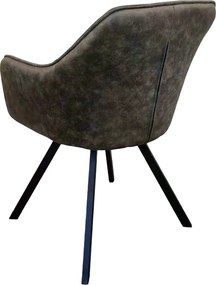 Forgó étkezőszék, zöld szövet csiszolt bőr hatással, SAMANTA