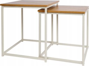 Fehér-bézs Dohányzóasztalok Nappaliba Modern Dohányzóasztal 2IN1 Prémium Pad