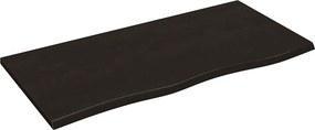 vidaXL sötétbarna kezelt tömör fa fürdőszobai pult 100x50x2 cm