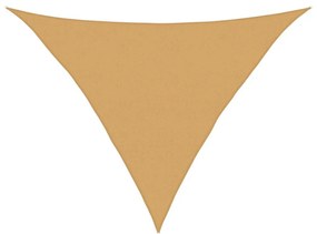 homokszínű háromszög alakú HDPE napvitorla 160 g/m² 5x5x6 m