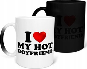 Mágikus Bögre I Love My Hot Boyfriend Vicces Ajándék 330ml Csomagolás
