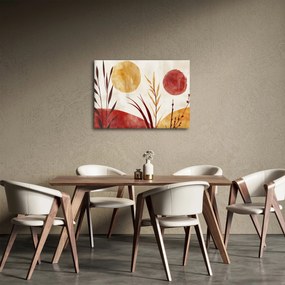 Kép - Növények és körök (70x50 cm)