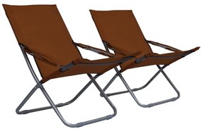 2 db összecsukható barna szövet strandszék