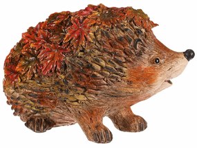 Őszi dekoráció Sündisznó levelekkel, 22 x 13 x 15cm, polirezín