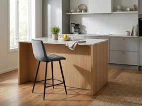 MILA VELVET szürke bárszék fekete lábakkal