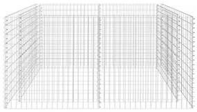 ezüstszínű acél gabion magaságyás 180 x 90 x 100 cm