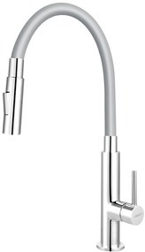 Ferro Zumba Slim 2F flexibilis csövű csaptelep, 2 funkciós zuhanyfej, ezüst-szürke