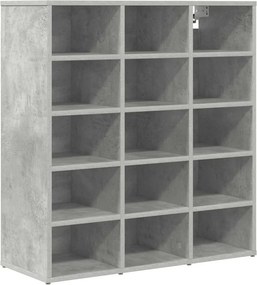 vidaXL Cipőszekrény polcokkal Beton szürke 77,5 x 30 x 83,5 cm Faanyag