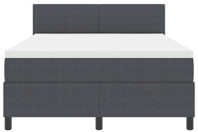 Box Spring Ágy Matraccal Sötét Szürke 160x200 cm Kordbársony Anyag