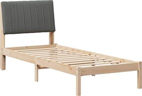 vidaXL Ágykeret fejtámlával Barna 75 x 190 cm Tömör fenyőfa