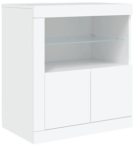 fehér tálalószekrény LED-világítással 60,5 x 37 x 67 cm