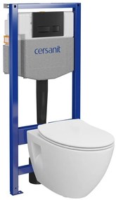 Cersanit Moduo, System50 MECH süllyesztett keret + függő WC csésze Moduo Plus CleanOn + fekete gomb MOVI II, S701-766