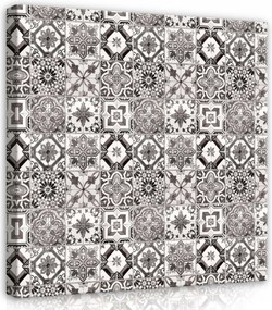 Vászonkép 40x40 Marokkói mozaik dísz minta monokróm szimmetria