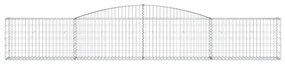 vidaXL 3 db íves horganyzott vas gabion kosár 400x30x60/80 cm