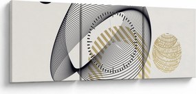 Kép - Geometriai formák N⁰3 (órával) (90x30 cm)