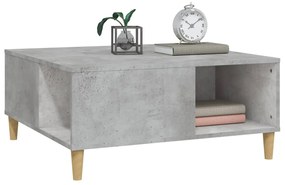 Betonszürke szerelt fa dohányzóasztal 80x80x36,5 cm