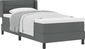 vidaXL Boxrugós ágy matracmal Sötétszürke 190 x 90 cm Poliészter