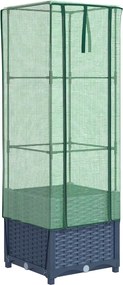 vidaXL rattan megjelenésű magaságyás melegháztakaróval 40x40x139 cm