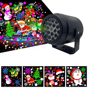 Karácsonyi kivetítő fények, 16 mintás Led Projector karácsonyi, újévi, ünnepi, születésnapi bulihoz