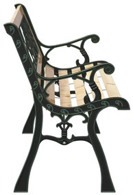 Kerti pad rózsás háttámlával 116 cm Fa