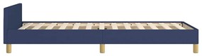 kék szövet ágykeret fejtámlával matrac nélkül 90x200 cm