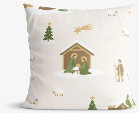 Goldea karácsonyi pamut párnahuzat - karácsonyi dalok 40 x 40 cm
