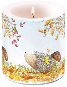 Őszi süni átvilágítós viasz gyertya 8x7,5 cm Forest friends