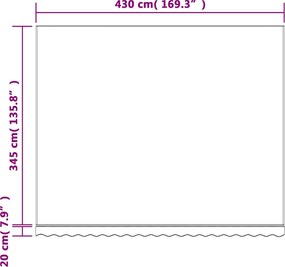 Piros és fehér csíkos pótszövet napellenzőhöz 4,5x3,5 m