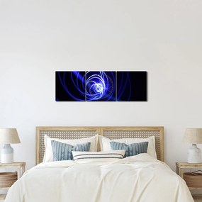 Kék spirálok képe (órával) (90x30 cm)