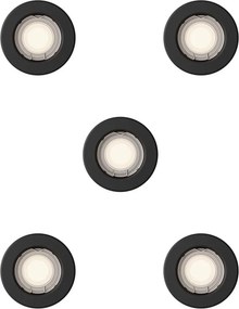 Philips - 5 darabos PERIDOT beépíthető lámpatest 1xGU10/7W/230V, fekete