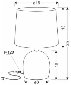 Krémszínű asztali lámpa textil búrával (magasság 25 cm) Adelina – Candellux Lighting