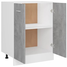 betonszürke szerelt fa alsószekrény 60 x 46 x 81,5 cm