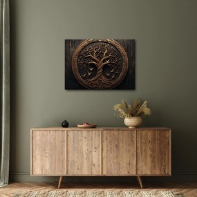 Kép – Fából készült életfa (70x50 cm)