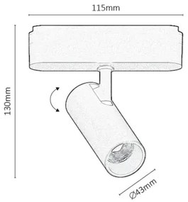Rabalux 70104-LED Spotlámpa 1 fázisú sínrendszerhez LiTrack LED/10W/24V 3000K