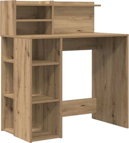 vidaXL Asztal polcokkal Artisan tölgy 90 x 48 x 101,5 cm Faanyag