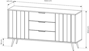 Flaro komód fiókokkal 153 cm - dunin tölgy