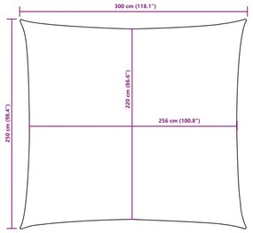 fehér téglalap alakú oxford-szövet napvitorla 2,5 x 3 m