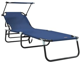 vidaXL Összecsukható nyugágy Kék 190 x 57 x 81 cm oxford