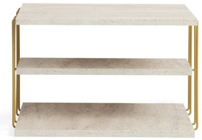 Kis asztal Lifon - Arany, Travertine