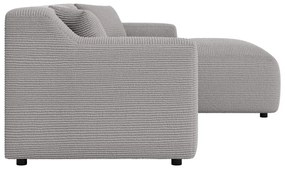Világosszürke kordbársony sarokkanapé (jobb oldali-heverő résszel) Martin – Ropez