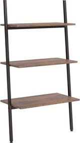 vidaXL 3 szintes sötétbarna és fekete létrapolc 64 x 34 x 116 cm